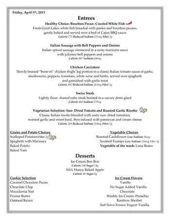 Dining menu of University Village Thousand Oaks, Assisted Living, Nursing Home, Independent Living, CCRC, Thousand Oaks, CA 11
