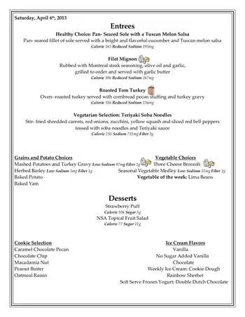 Dining menu of University Village Thousand Oaks, Assisted Living, Nursing Home, Independent Living, CCRC, Thousand Oaks, CA 13