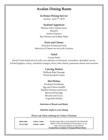 Dining menu of University Village Thousand Oaks, Assisted Living, Nursing Home, Independent Living, CCRC, Thousand Oaks, CA 14