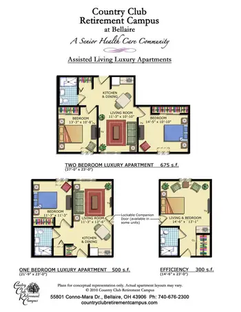 Floorplan of Country Club Retirement Campus Bellaire, Assisted Living, Nursing Home, Independent Living, CCRC, Bellaire, OH 1