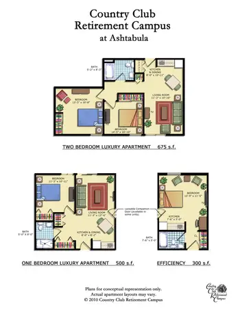 Floorplan of Country Club Retirement Campus Ashtabula, Assisted Living, Nursing Home, Independent Living, CCRC, Ashtabula, OH 1