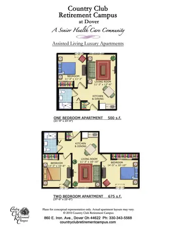 Floorplan of Country Club Retirement Campus Dover, Assisted Living, Nursing Home, Independent Living, CCRC, Dover, OH 1