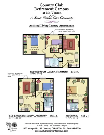 Floorplan of Country Club Retirement Campus Mt. Vernon, Assisted Living, Nursing Home, Independent Living, CCRC, Mount Vernon, OH 1