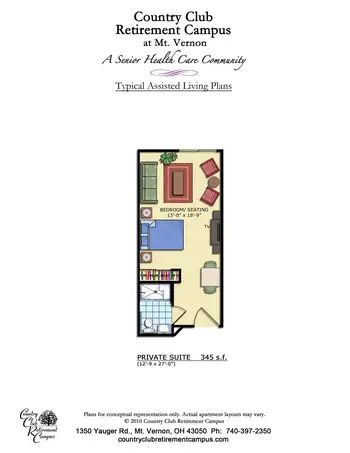 Floorplan of Country Club Retirement Campus Mt. Vernon, Assisted Living, Nursing Home, Independent Living, CCRC, Mount Vernon, OH 2