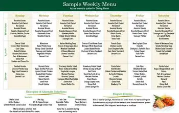 Dining menu of Country Meadows of Bethlehem, Assisted Living, Nursing Home, Independent Living, CCRC, Bethlehem, PA 1