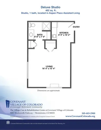 Floorplan of Covenant Living of Colorado, Assisted Living, Nursing Home, Independent Living, CCRC, Westminster, CO 13