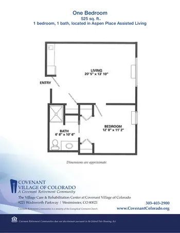 Floorplan of Covenant Living of Colorado, Assisted Living, Nursing Home, Independent Living, CCRC, Westminster, CO 14