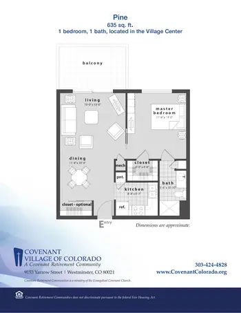 Floorplan of Covenant Living of Colorado, Assisted Living, Nursing Home, Independent Living, CCRC, Westminster, CO 9