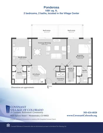 Floorplan of Covenant Living of Colorado, Assisted Living, Nursing Home, Independent Living, CCRC, Westminster, CO 10