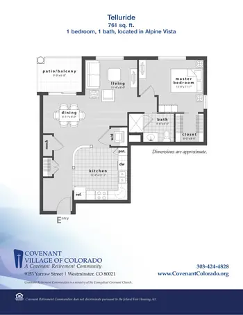 Floorplan of Covenant Living of Colorado, Assisted Living, Nursing Home, Independent Living, CCRC, Westminster, CO 11