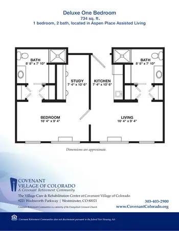 Floorplan of Covenant Living of Colorado, Assisted Living, Nursing Home, Independent Living, CCRC, Westminster, CO 2