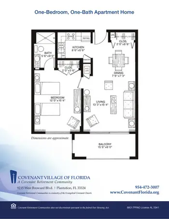 Floorplan of Covenant Living of Florida, Assisted Living, Nursing Home, Independent Living, CCRC, Plantation, FL 1