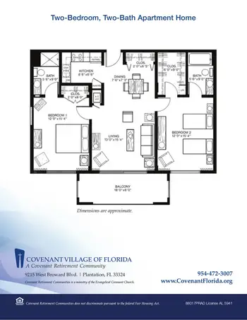 Floorplan of Covenant Living of Florida, Assisted Living, Nursing Home, Independent Living, CCRC, Plantation, FL 2