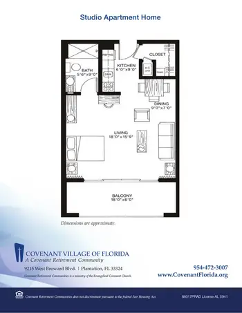 Floorplan of Covenant Living of Florida, Assisted Living, Nursing Home, Independent Living, CCRC, Plantation, FL 3
