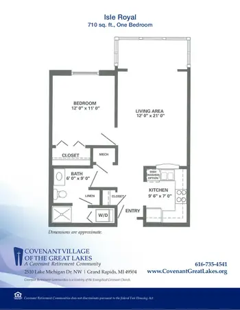 Floorplan of Covenant Living of the Great Lakes, Assisted Living, Nursing Home, Independent Living, CCRC, Grand Rapids, MI 4