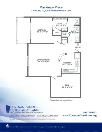 Floorplan of Covenant Living of the Great Lakes, Assisted Living, Nursing Home, Independent Living, CCRC, Grand Rapids, MI 5