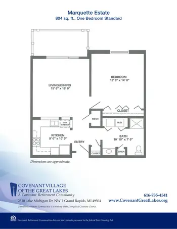 Floorplan of Covenant Living of the Great Lakes, Assisted Living, Nursing Home, Independent Living, CCRC, Grand Rapids, MI 7