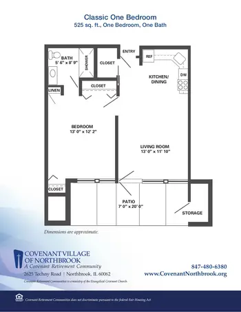 Floorplan of Covenant Living of Northbrook, Assisted Living, Nursing Home, Independent Living, CCRC, Northbrook, IL 1