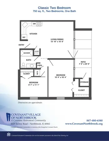 Floorplan of Covenant Living of Northbrook, Assisted Living, Nursing Home, Independent Living, CCRC, Northbrook, IL 3