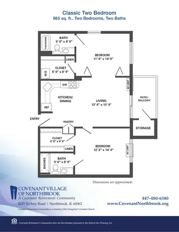 Floorplan of Covenant Living of Northbrook, Assisted Living, Nursing Home, Independent Living, CCRC, Northbrook, IL 4