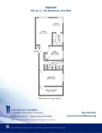 Floorplan of Covenant Living at the Shores, Assisted Living, Nursing Home, Independent Living, CCRC, Mercer Island, WA 2