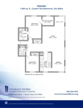 Floorplan of Covenant Living at the Shores, Assisted Living, Nursing Home, Independent Living, CCRC, Mercer Island, WA 3