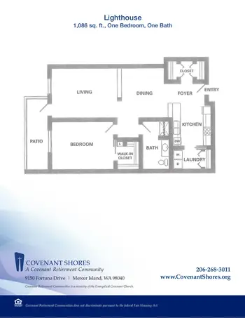Floorplan of Covenant Living at the Shores, Assisted Living, Nursing Home, Independent Living, CCRC, Mercer Island, WA 4