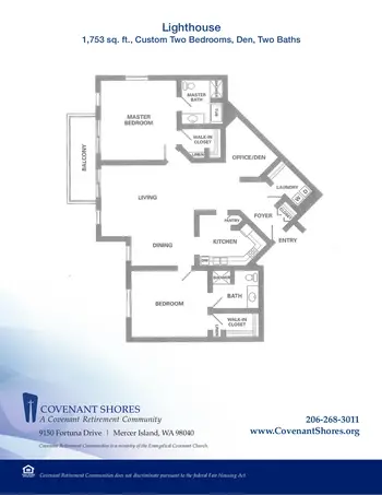 Floorplan of Covenant Living at the Shores, Assisted Living, Nursing Home, Independent Living, CCRC, Mercer Island, WA 5