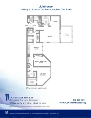 Floorplan of Covenant Living at the Shores, Assisted Living, Nursing Home, Independent Living, CCRC, Mercer Island, WA 6