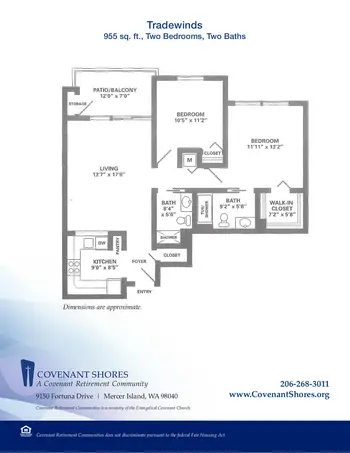 Floorplan of Covenant Living at the Shores, Assisted Living, Nursing Home, Independent Living, CCRC, Mercer Island, WA 10