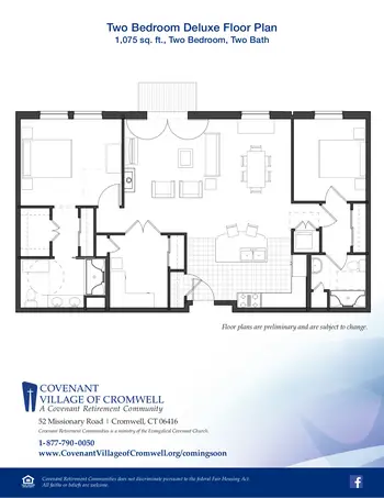 Floorplan of Covenant Living of Cromwell, Assisted Living, Nursing Home, Independent Living, CCRC, Cromwell, CT 3