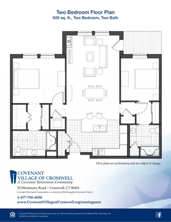 Floorplan of Covenant Living of Cromwell, Assisted Living, Nursing Home, Independent Living, CCRC, Cromwell, CT 4