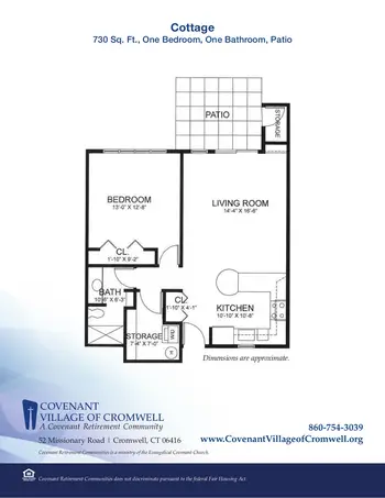 Floorplan of Covenant Living of Cromwell, Assisted Living, Nursing Home, Independent Living, CCRC, Cromwell, CT 5