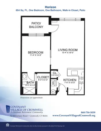 Floorplan of Covenant Living of Cromwell, Assisted Living, Nursing Home, Independent Living, CCRC, Cromwell, CT 7
