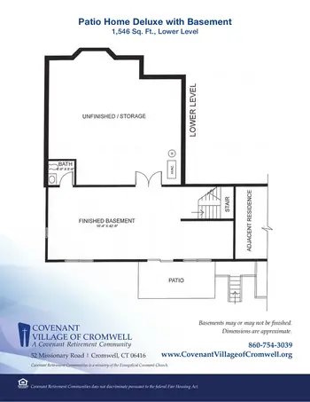 Floorplan of Covenant Living of Cromwell, Assisted Living, Nursing Home, Independent Living, CCRC, Cromwell, CT 12