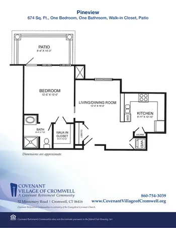 Floorplan of Covenant Living of Cromwell, Assisted Living, Nursing Home, Independent Living, CCRC, Cromwell, CT 13