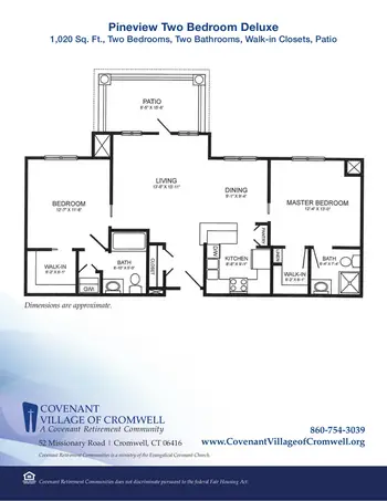 Floorplan of Covenant Living of Cromwell, Assisted Living, Nursing Home, Independent Living, CCRC, Cromwell, CT 15