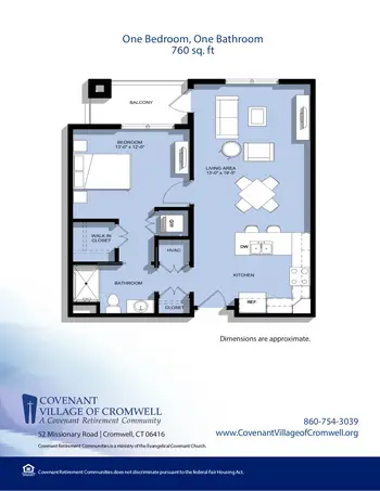 Floorplan of Covenant Living of Cromwell, Assisted Living, Nursing Home, Independent Living, CCRC, Cromwell, CT 18