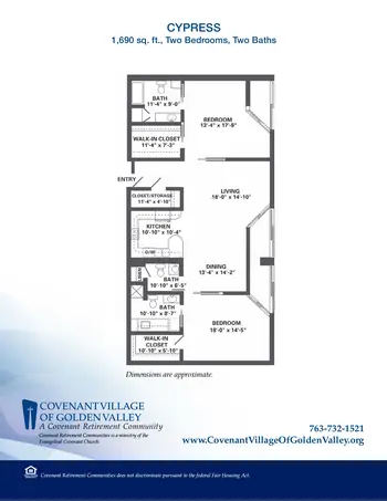 Floorplan of Covenant Living of Golden Valley, Assisted Living, Nursing Home, Independent Living, CCRC, Golden Valley, MN 13