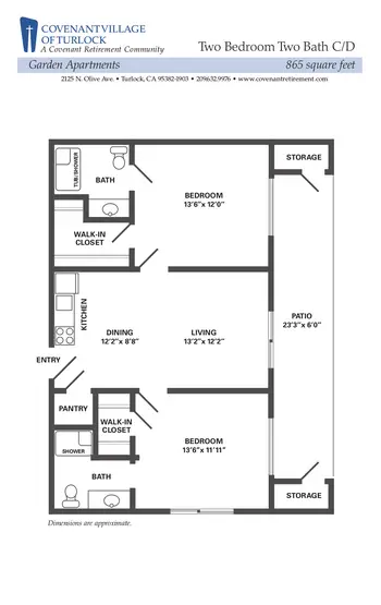 Floorplan of Covenant Living of Turlock, Assisted Living, Nursing Home, Independent Living, CCRC, Turlock, CA 1