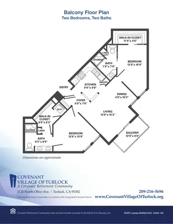 Floorplan of Covenant Living of Turlock, Assisted Living, Nursing Home, Independent Living, CCRC, Turlock, CA 3
