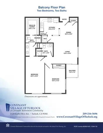 Floorplan of Covenant Living of Turlock, Assisted Living, Nursing Home, Independent Living, CCRC, Turlock, CA 4