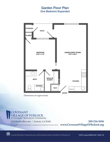 Floorplan of Covenant Living of Turlock, Assisted Living, Nursing Home, Independent Living, CCRC, Turlock, CA 6