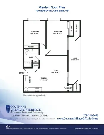 Floorplan of Covenant Living of Turlock, Assisted Living, Nursing Home, Independent Living, CCRC, Turlock, CA 7