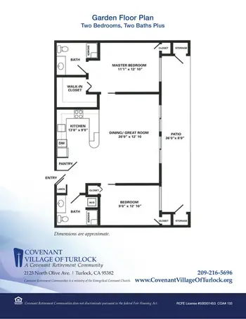 Floorplan of Covenant Living of Turlock, Assisted Living, Nursing Home, Independent Living, CCRC, Turlock, CA 8