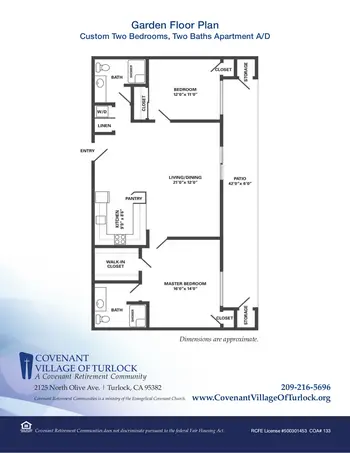 Floorplan of Covenant Living of Turlock, Assisted Living, Nursing Home, Independent Living, CCRC, Turlock, CA 9