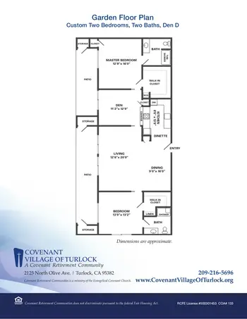 Floorplan of Covenant Living of Turlock, Assisted Living, Nursing Home, Independent Living, CCRC, Turlock, CA 10