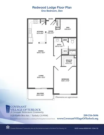 Floorplan of Covenant Living of Turlock, Assisted Living, Nursing Home, Independent Living, CCRC, Turlock, CA 14