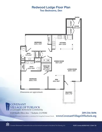 Floorplan of Covenant Living of Turlock, Assisted Living, Nursing Home, Independent Living, CCRC, Turlock, CA 16