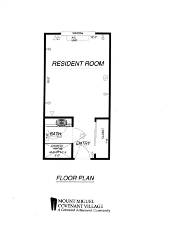 Floorplan of Covenant Living at Mount Miguel, Assisted Living, Nursing Home, Independent Living, CCRC, Spring Valley, CA 1